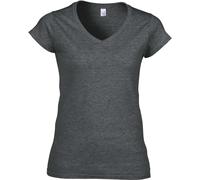 Gildan Damen Softstyle V-Neck T-Shirt 64V00L dark heather XXL