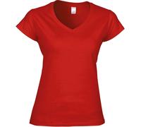 Gildan Damen Softstyle V-Neck T-Shirt 64V00L red S
