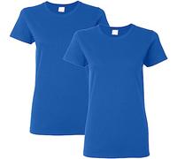 Gildan Damen T-Shirt aus Schwerer Baumwolle, Stil G5000L, 2er-Pack, Königlich (Royal), Groß