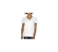 Gildan Damen T-Shirt mit V-Ausschnitt, schwere Baumwolle, 2er-Pack, Wei , Gr e S