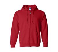 Gildan Erwachsene Fleece Zip Hoodie Sweatshirt Style G18600, Rot/Ausflug, einfarbig (Getaway Solids), 4X-Large