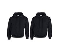 Gildan GD057 Kapuzen-Sweatshirt Heavy Blend (M, 2X Schwarz + 1HL Kauf Notizblock)