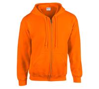 Gildan - Heavy Blend™ Adult Full Zip Hooded Sweatshirt Safety Orange - Gr. - M