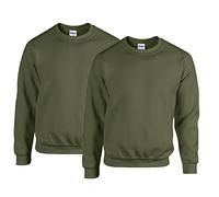 gildan - Heavy Blend Sweatshirt - S, M, L, XL, XXL, 3XL, 4XL, 5XL /2X Military Green + 1x HL Kauf Notizblock, XL