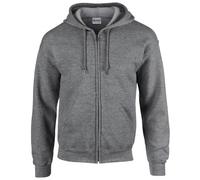 Gildan Heavy Blendâ Full Zip Hooded Sweatshirt Graphite Heather, 2XL Unisex Erwachsene, grau (Graphite Heather), XXL