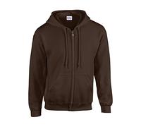 Gildan Kapuzensweatjacke G18600 Heavy Blend – mit Reißverschluss – Unisex – Dark Chocolate L