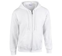 Gildan Heavy Blendâ Full Zip Hooded Sweatshirt Sweatshirt White, L Unisex Erwachsene, weiß, L