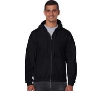 Gildan Herren-Kapuzenpullover 18600 – Full-Zip 50/50, Einfarbig Schwarz 3XL