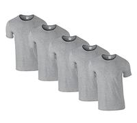 Gildan Herren 64000 T-Shirt, 5X Sportgrey & 1 HLKauf Block, L (5er Pack)