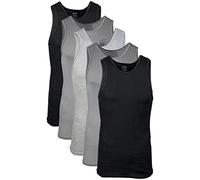 Gildan Herren A-Shirt-Tanks, Multipack, Stil G1104 Unterhemd, Black/Sport Grey/Charcoal (5-Pack), L (5er Pack)