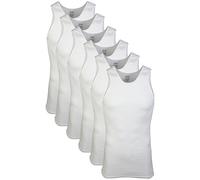 Gildan Herren A-Shirt-Tanks, Multipack, Stil G1104 Unterhemd, Weiß, 6 Stück, S (6er Pack)