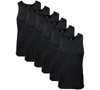 Gildan Herren A-Shirt Tanks, Multipack, Style G1104 Unterwäsche, Schwarz (6er-Pack), L