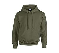 Gildan Herren Adult 50/50 Cotton/Poly. Hooded Sweat Sweatshirt, Gr. M, MillitaryGreen