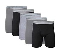 Gildan Herren Boxershorts mit normalem Bein, Multipack Retroshorts, Schwarz, Anthrazit, Sport Grey, Large (5er Pack)