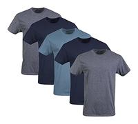 Gildan Herren Crew T-Shirts Multipack Style G1100 Unterwäsche, Marineblau/Heather Navy/Indigo Blue (5er-Pack), XL