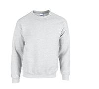 Gildan Herren Fleece Crewneck Sweatshirt Style G18000 Hemd, Blickdicht,1x Ash Grey & 1x HL Kauf Notizblock, XXL
