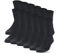 Gildan Herren Halbkissen Mid-Crew Polyester, 12er-Pack Socken, Schwarz, Shoe Size: 6-12