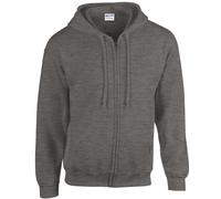 Gildan Herren Heavy Blend Classic Fit Adult Full Zip Hooded Sweatshirt Sweatjacke 18600 dark heather M