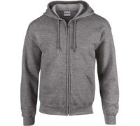 Gildan Unisex Heavy Blend Adult Full Zip Hooded Sweatshirt, grau (Graphite Heather), L
