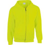 Gildan Herren Heavy Blend Classic Fit Adult Full Zip Hooded Sweatshirt Sweatjacke 18600 safety green XXL