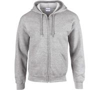 Gildan Kapuzen-Sweatjacke Heavy Blend – Unisex mit durchgehendem Reißverschluss – Sport grau 4XL