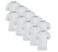 Gildan Herren Heavy Cotton Adult T-Shirt T Shirt, 10x Weiss + 1 HL-Kauf Block, 5XL