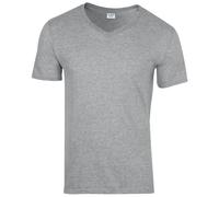 GILDAN Herren Soft Style V-Neck T-Shirt, Grau (Rs Sport Grey), XXL