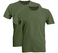Gildan Herren Softstyle Cotton, Style G64000, Multipack T-Shirt, Militärgrün (Heather Military Green), Groß (2er Pack)