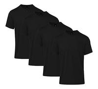 Gildan Herren Softstyle CVC Kurzarm, Stil G67000, Multipack T-Shirt, Pitch Black, Mittel (4er Pack)