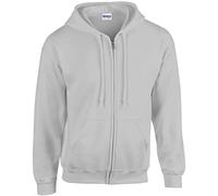 Gildan Herren Full-Zip Hoodie 50/50 Baumwolle/Polyester Grau L