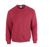 Gildan Herren Sweatshirt aus Fleece mit Rundhalsausschnitt, Stil G18000/1x Antique Cherry Red & 1x HL Kauf Notizblock, XL
