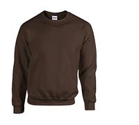 Gildan Herren Sweatshirt aus Fleece mit Rundhalsausschnitt, Stil G18000/1x Dark Chocolate & 1x HL Kauf Notizblock, L