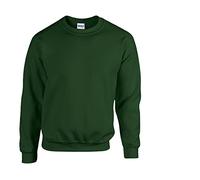 Gildan Herren Sweatshirt aus Fleece mit Rundhalsausschnitt, Stil G18000/1x Forest Green & 1x HL Kauf Notizblock, XXL