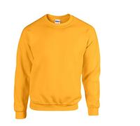 Gildan Herren Sweatshirt aus Fleece mit Rundhalsausschnitt, Stil G18000/1x Gold & 1x HL Kauf Notizblock, XL