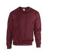 Gildan Herren Sweatshirt aus Fleece mit Rundhalsausschnitt, Stil G18000/1x Maroon & 1x HL Kauf Notizblock, M