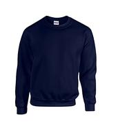 Gildan Herren Sweatshirt aus Fleece mit Rundhalsausschnitt, Stil G18000/1x Navy & 1x HL Kauf Notizblock, 5XL