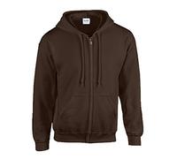 Gildan Herren Sweatshirt 50/50 Baumw./Polyester Kapuze & Reißverschluss Braun Größe S