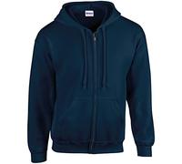 Gildan Herren Sweatshirt Gildan Adult 50/50 Cotton/Poly. Full Zip Hooded Sewat, Einfarbig, Gr. X-Large, Blau (Navy)