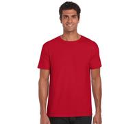 Gildan Herren T-Shirt Adult Softstyle, Einfarbig, Gr. Large, Rot