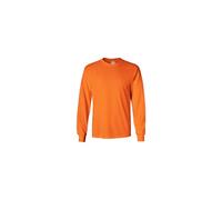 Gildan Herren T-Shirt mit Rundhalsausschnitt, Baumwolle, langärmelig, (Safety Orange), Groß