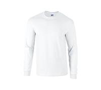 Gildan Herren T-Shirt Ultra Cotton Langarm Weiß White S