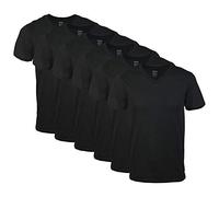 Gildan Herren V-Ausschnitt T-Shirts Multipack Style G1103 Unterwäsche, Schwarz (6er-Pack), Mittel