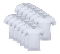 Gildan Herren T-Shirts mit V-Ausschnitt, Multipack, Stil G1103, Weiß (12er-Pack), XL