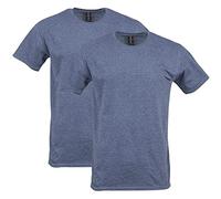 Gildan Herren Tailliertes Baumwoll-T-Shirt, 2er-Pack Hemd, Marineblau (Heather Navy), L