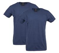 Gildan Herren Tailliertes Baumwoll-T-Shirt, 2er-Pack Hemd, Navy, L