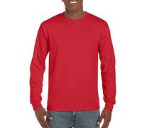 Gildan Herren Ultra Cotton Long Sleeve T-Shirt Style G2400 Hemd, Rot/Ausflug, einfarbig (Getaway Solids), L
