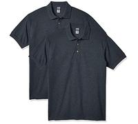 Gildan Herren Ultra Sportshirt aus Baumwoll-piqué, 2er-Pack Polohemd, Dunkles Erika, Mittel