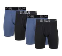 Gildan Herren Cotton Stretch Boxer Brief, Multipack Retroshorts, Black Soot/Slate Blue (4-Pack), Medium (4er Pack)