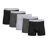 Gildan Herren Underwear Boxer Briefs, Multipack Retroshorts, Schwarz/Anthrazit/Sportgrau (5er-Pack, kürzere Länge), X-Large