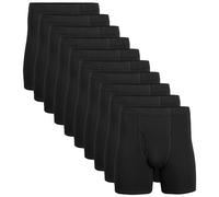 Gildan Herren Unterwäsche mit Verdecktem Bund, Boxershorts, Multipack Retroshorts, Schwarz (10 Stück), Medium (10er Pack)